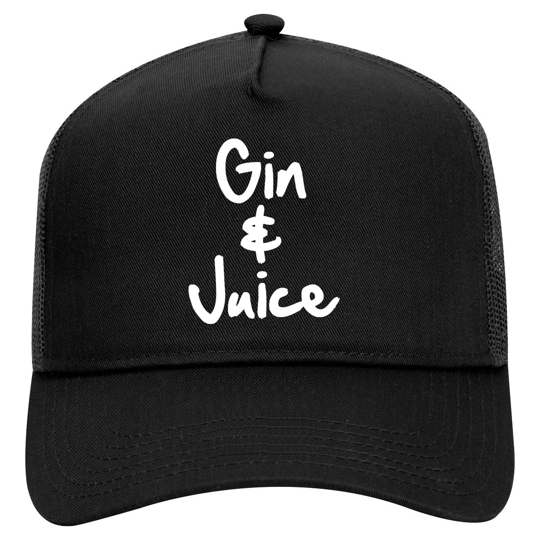 Gin And Juice Mens Mesh Trucker Hat Black