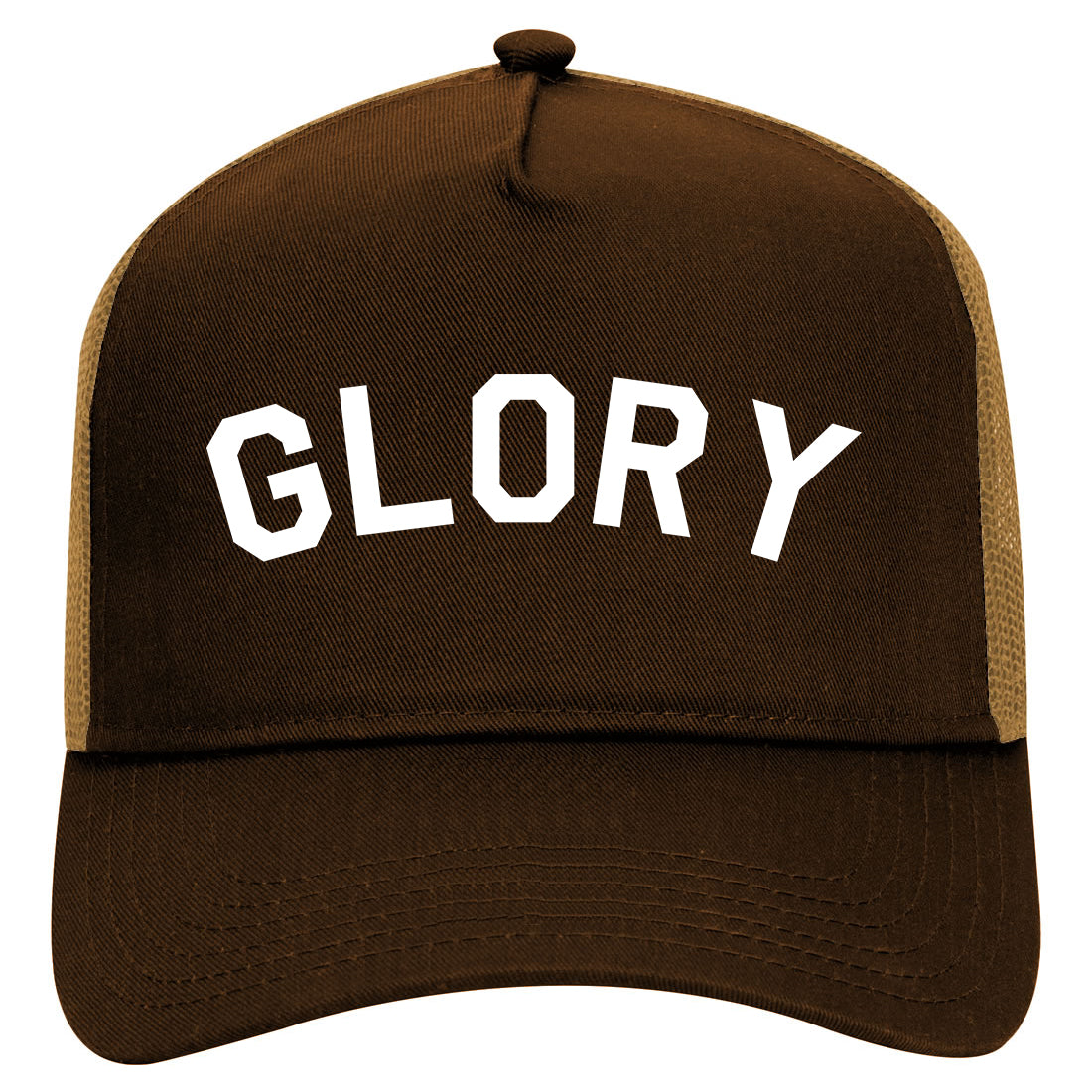 Glory Arch Religious Mens Mesh Trucker Hat Brown