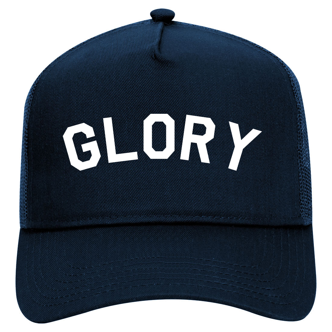 Glory Arch Religious Mens Mesh Trucker Hat Navy Blue