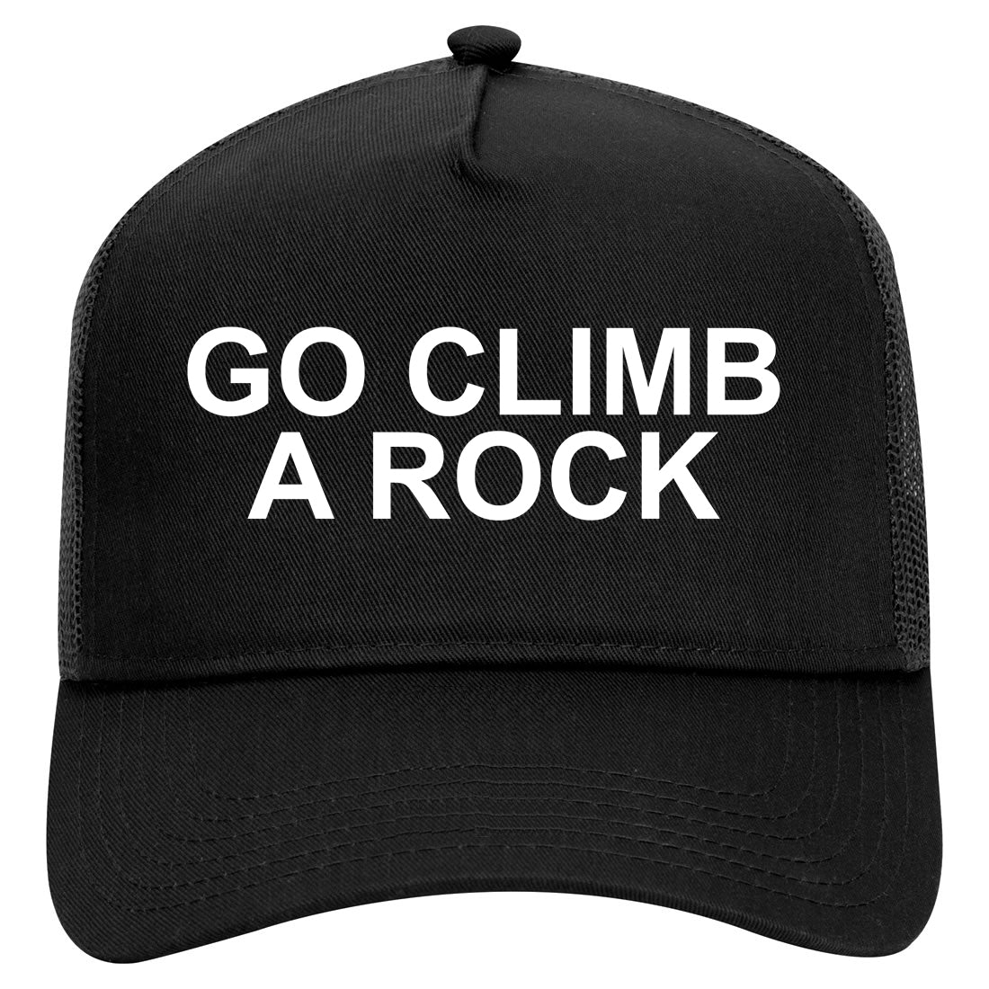 Go Climb A Rock Outdoor Mens Mesh Trucker Hat Black
