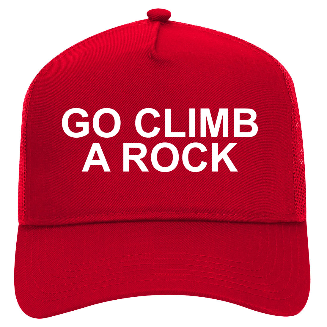 Go Climb A Rock Outdoor Mens Mesh Trucker Hat Red