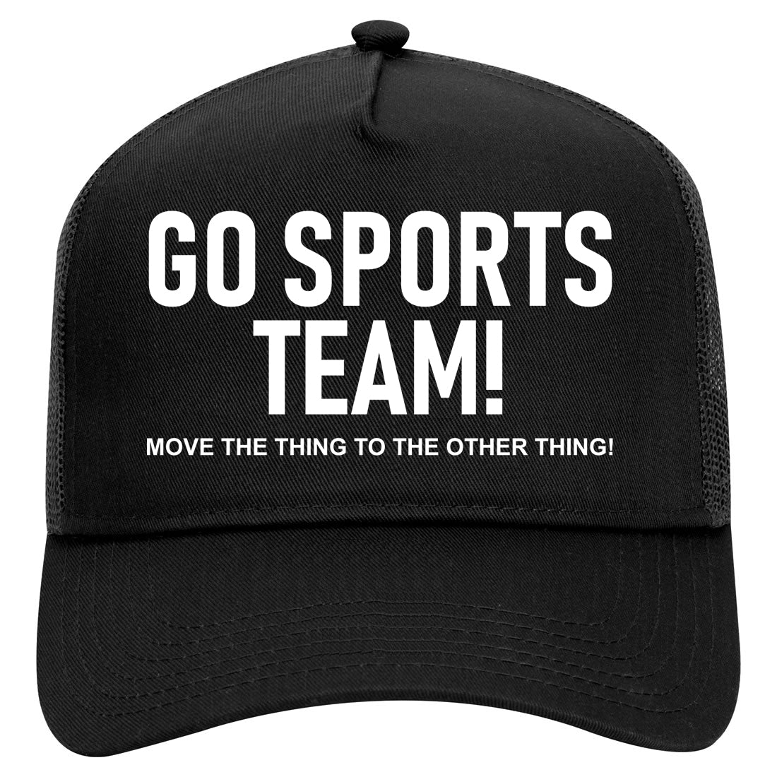 Go Sports Team Funny Mens Mesh Trucker Hat Black