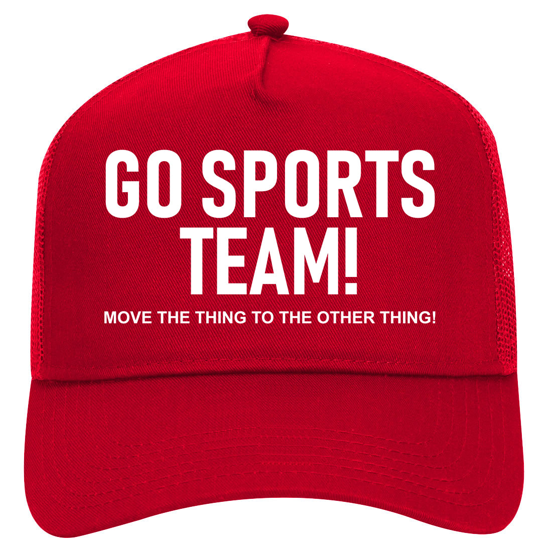 Go Sports Team Funny Mens Mesh Trucker Hat Red