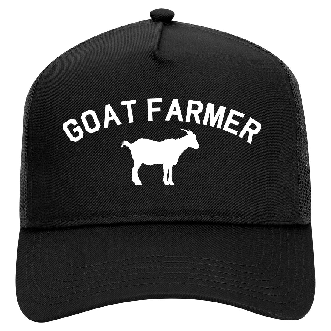 Goat Farmer Mens Mesh Trucker Hat Black