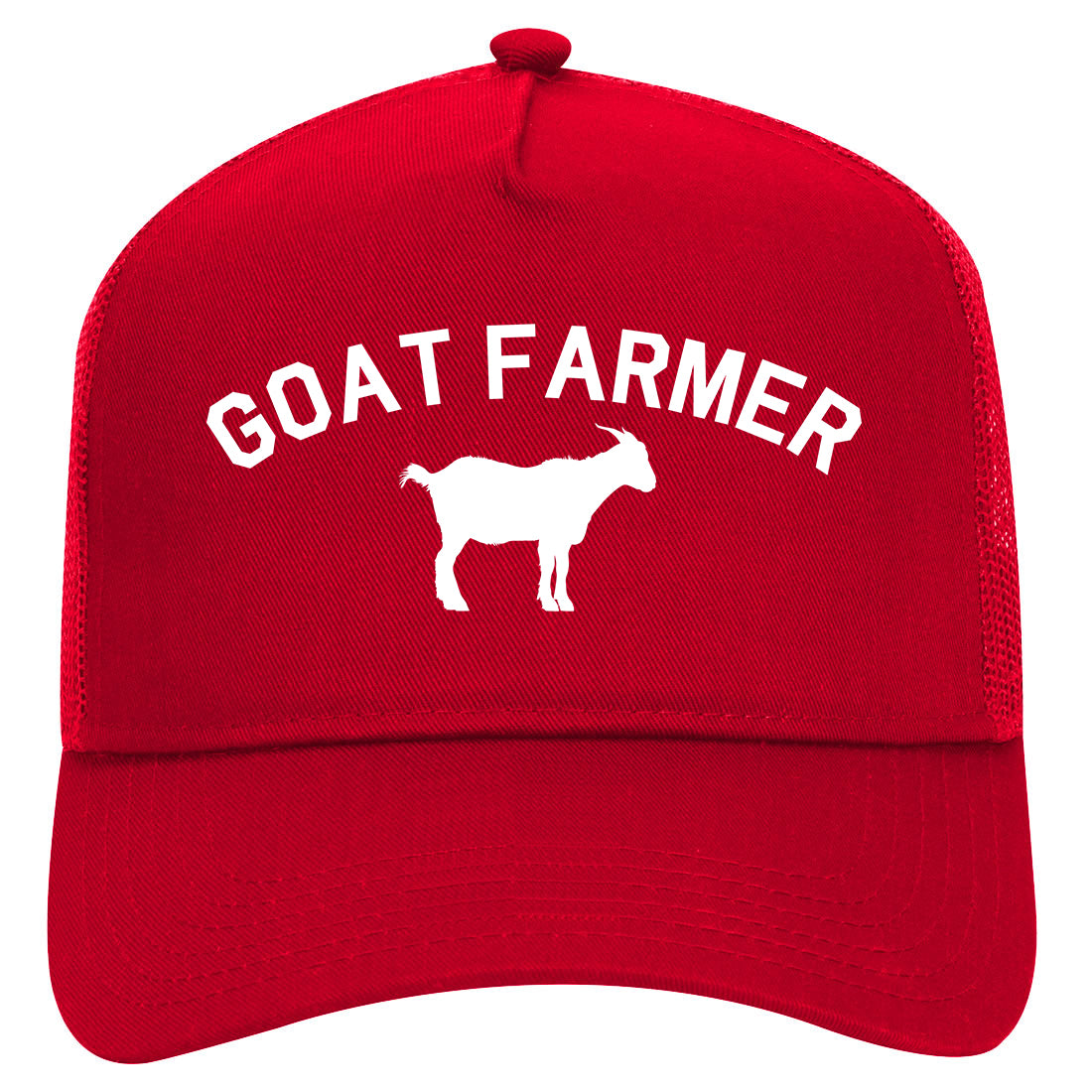 Goat Farmer Mens Mesh Trucker Hat Red