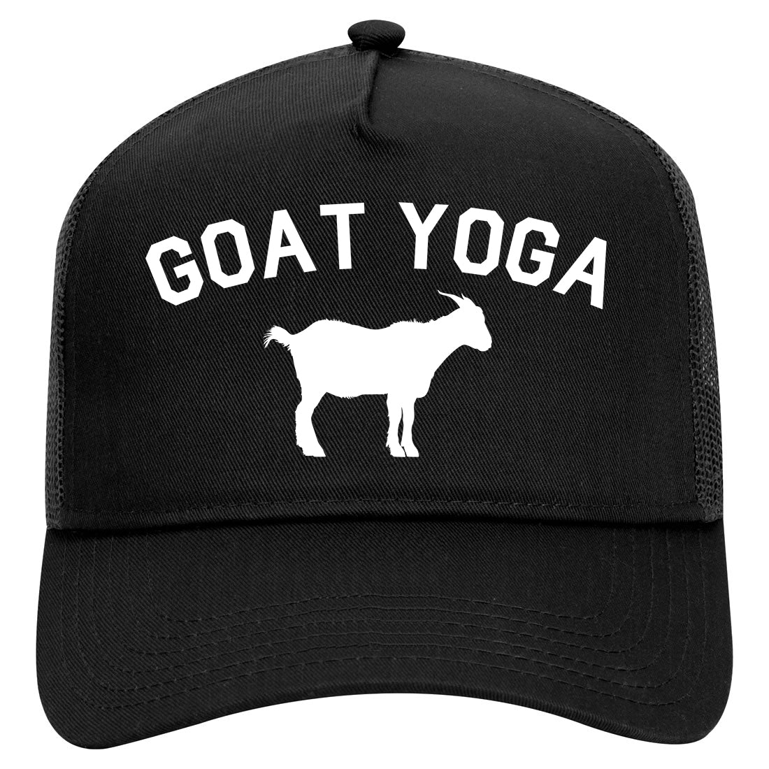 Goat Yoga Namaste Mens Mesh Trucker Hat Black
