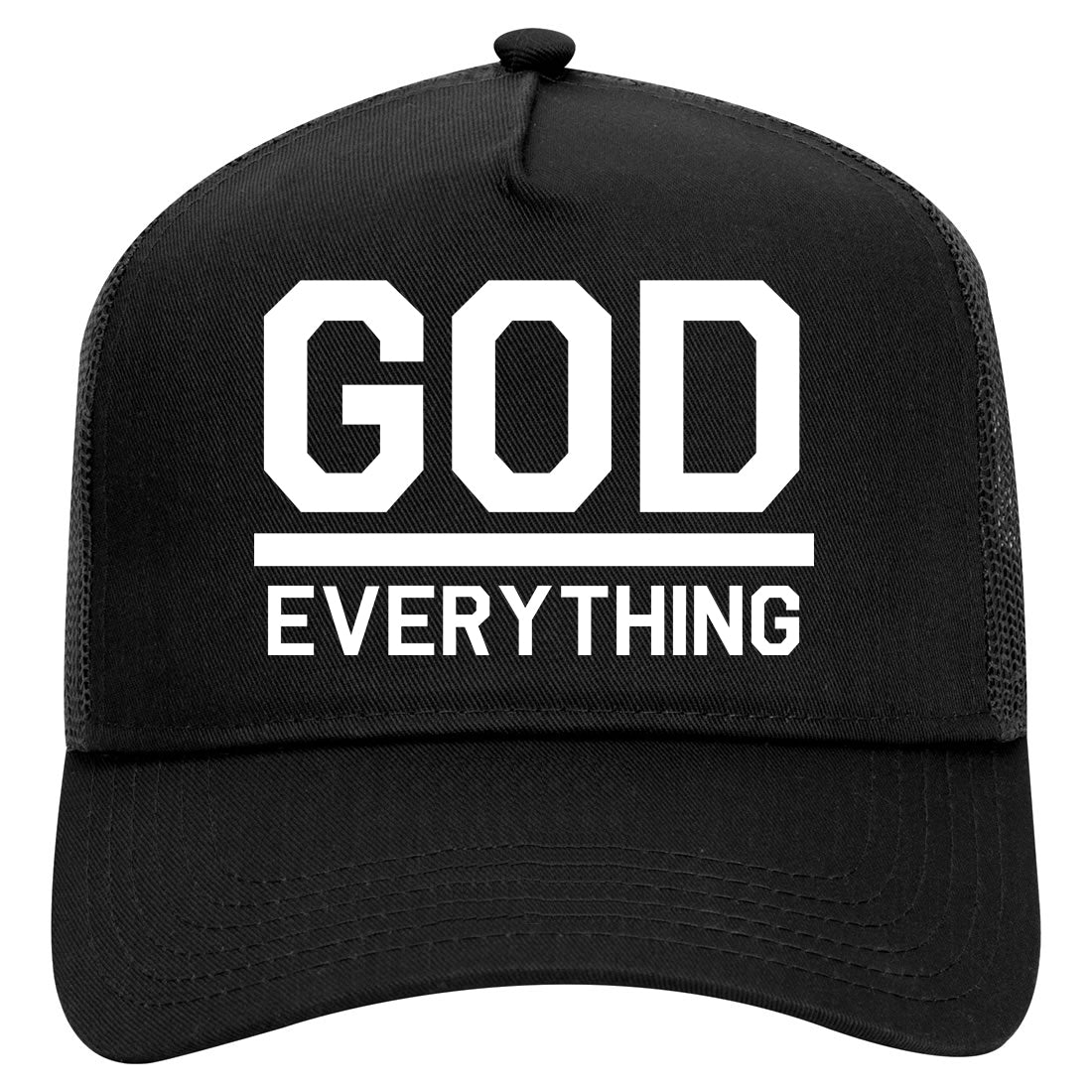 God Over Everything Mens Mesh Trucker Hat Black