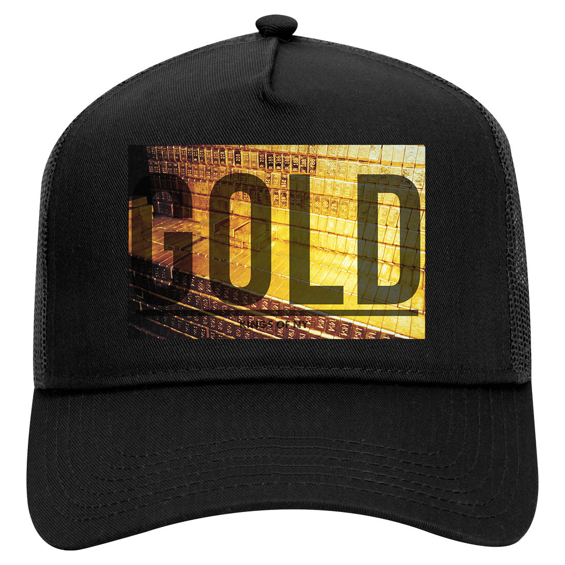 Gold Bricks Mens Mesh Trucker Hat Black