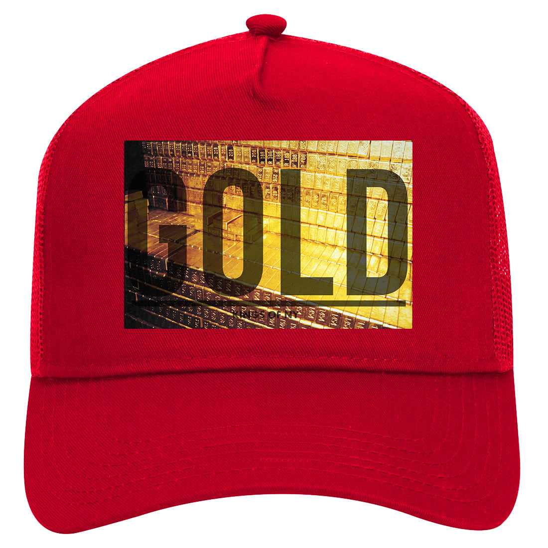 Gold Bricks Mens Mesh Trucker Hat Red