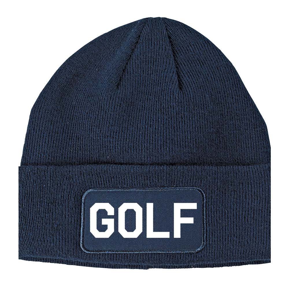 Golf Sport Winter Knit Adult Beanie Hat Navy Blue