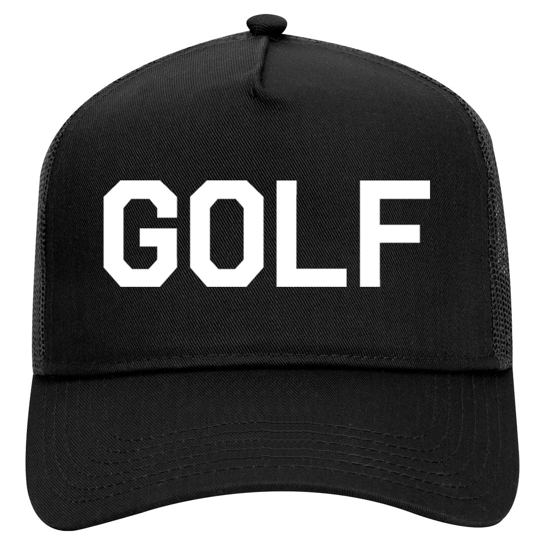 Golf Sport Mens Mesh Trucker Hat Black
