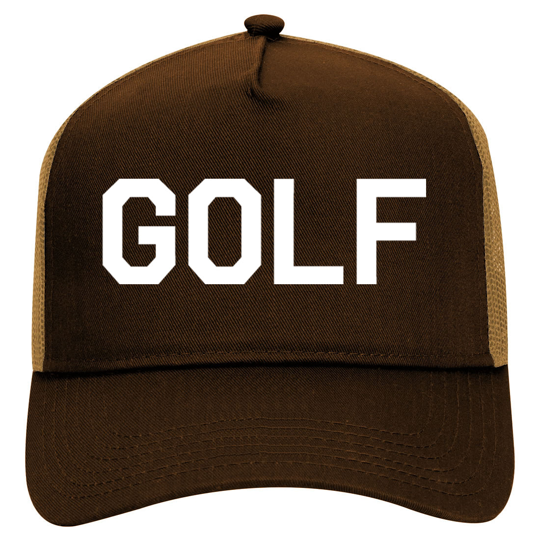 Golf Sport Mens Mesh Trucker Hat Brown