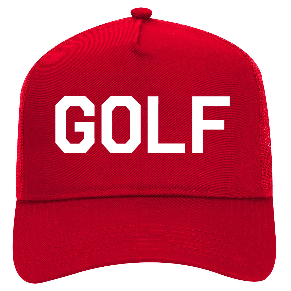 Golf Sport Mens Mesh Trucker Hat Red