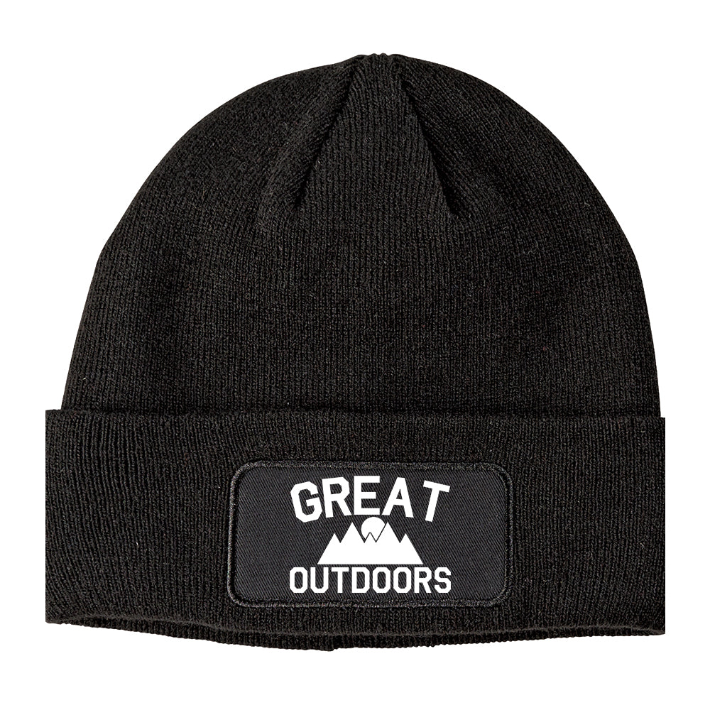 Great Outdoors Camping Winter Knit Adult Beanie Hat Black