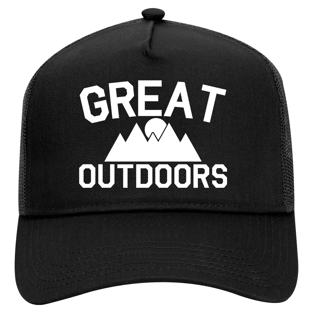 Great Outdoors Camping Mens Mesh Trucker Hat Black
