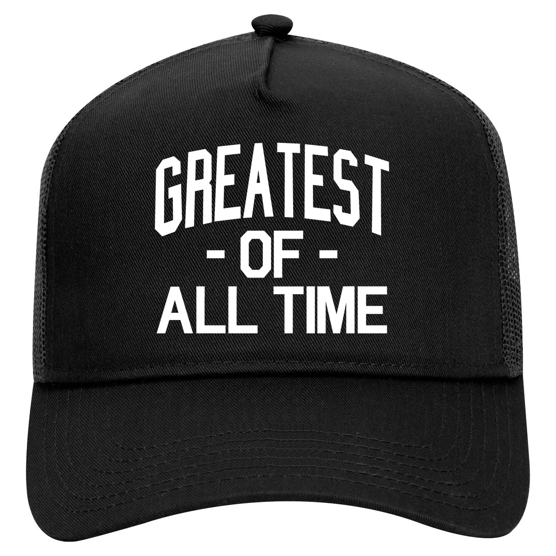 Greatest Of All Time GOAT Mens Mesh Trucker Hat Black