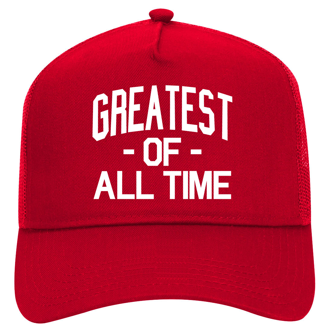 Greatest Of All Time GOAT Mens Mesh Trucker Hat Red