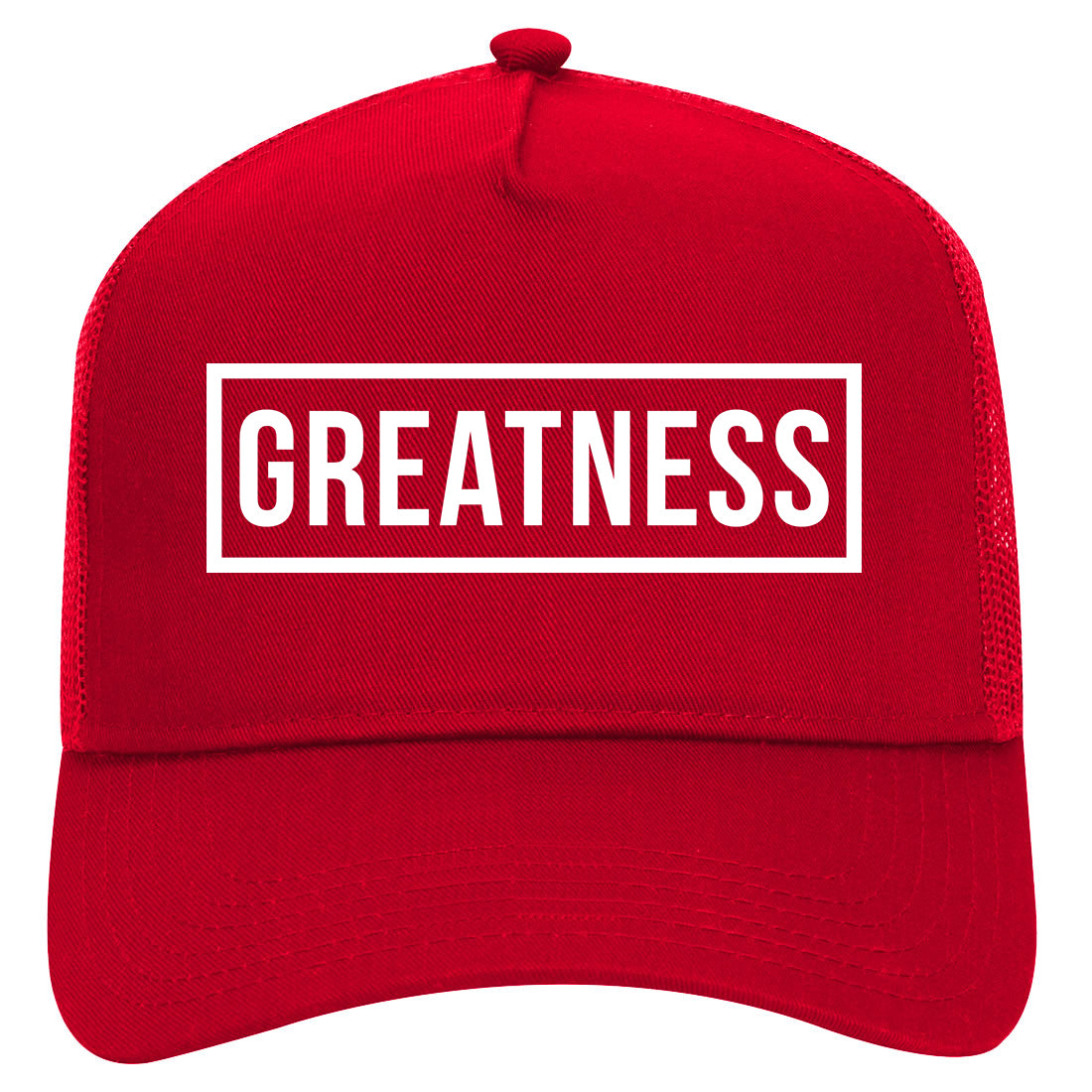 Greatness Box Mens Mesh Trucker Hat Red