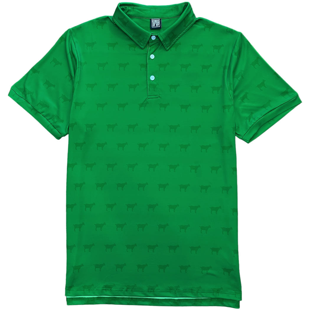 Green GOAT Men's Short Sleeve Polo Golf Shirt