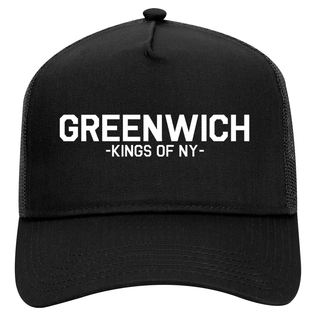 Greenwich Kings Of NY Mens Mesh Trucker Hat Black