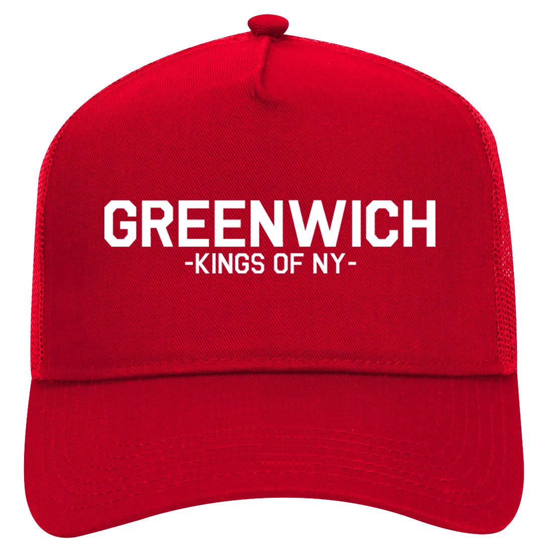 Greenwich Kings Of NY Mens Mesh Trucker Hat Red