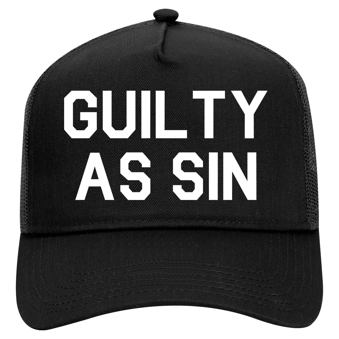 Guilty As Sin Mens Mesh Trucker Hat Black