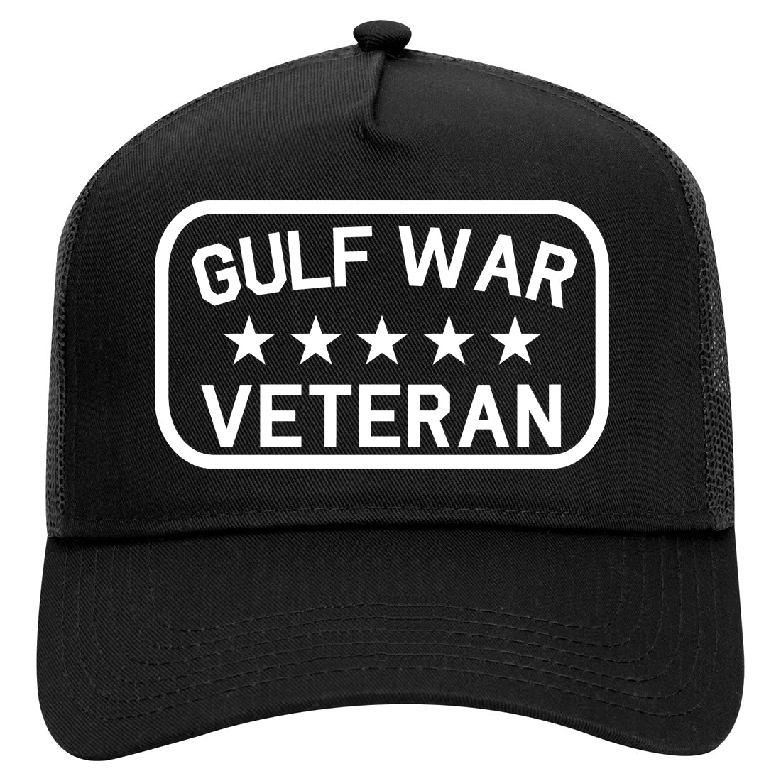 Gulf War Veteran Mens Mesh Trucker Hat Black
