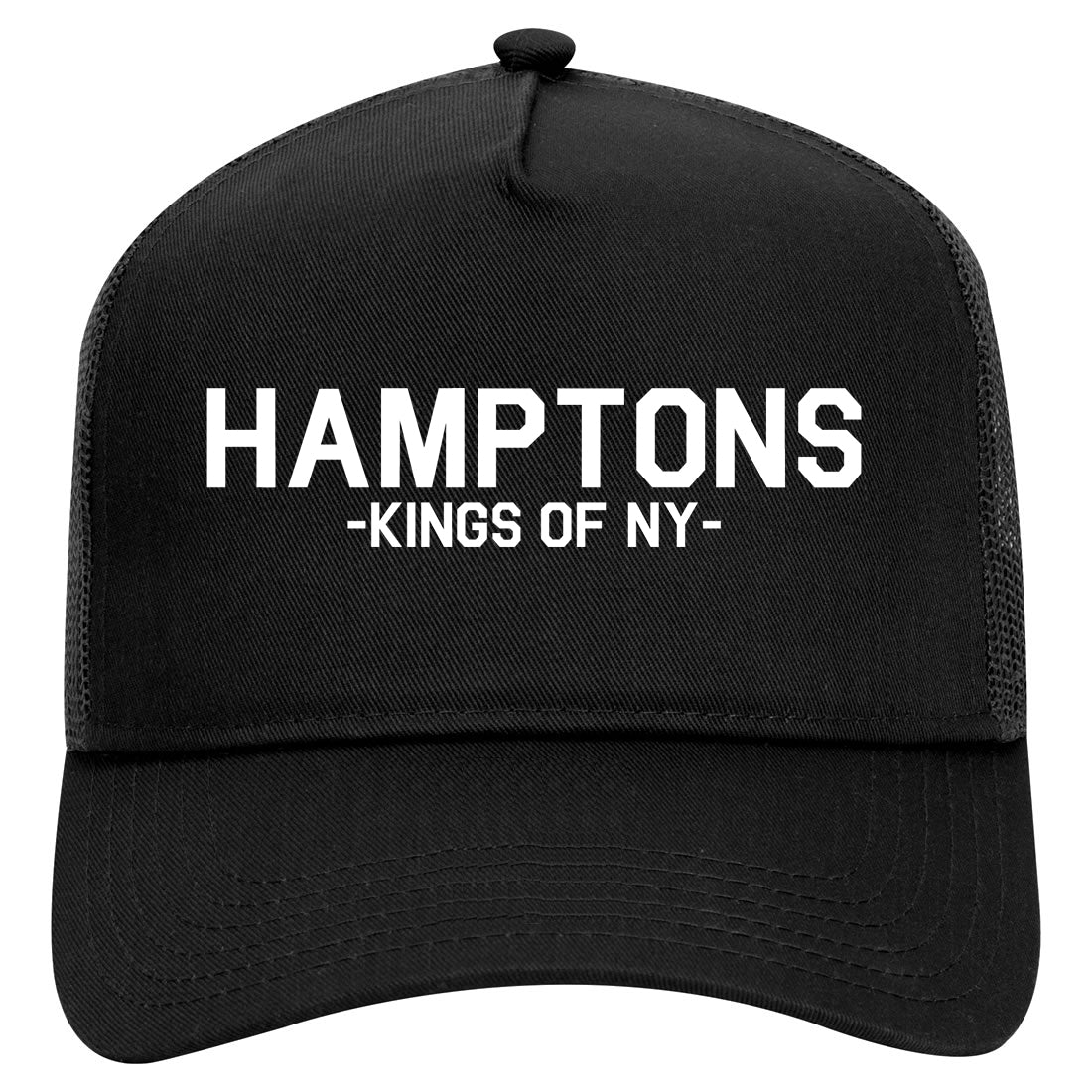 Hamptons New York Mens Mesh Trucker Hat Black