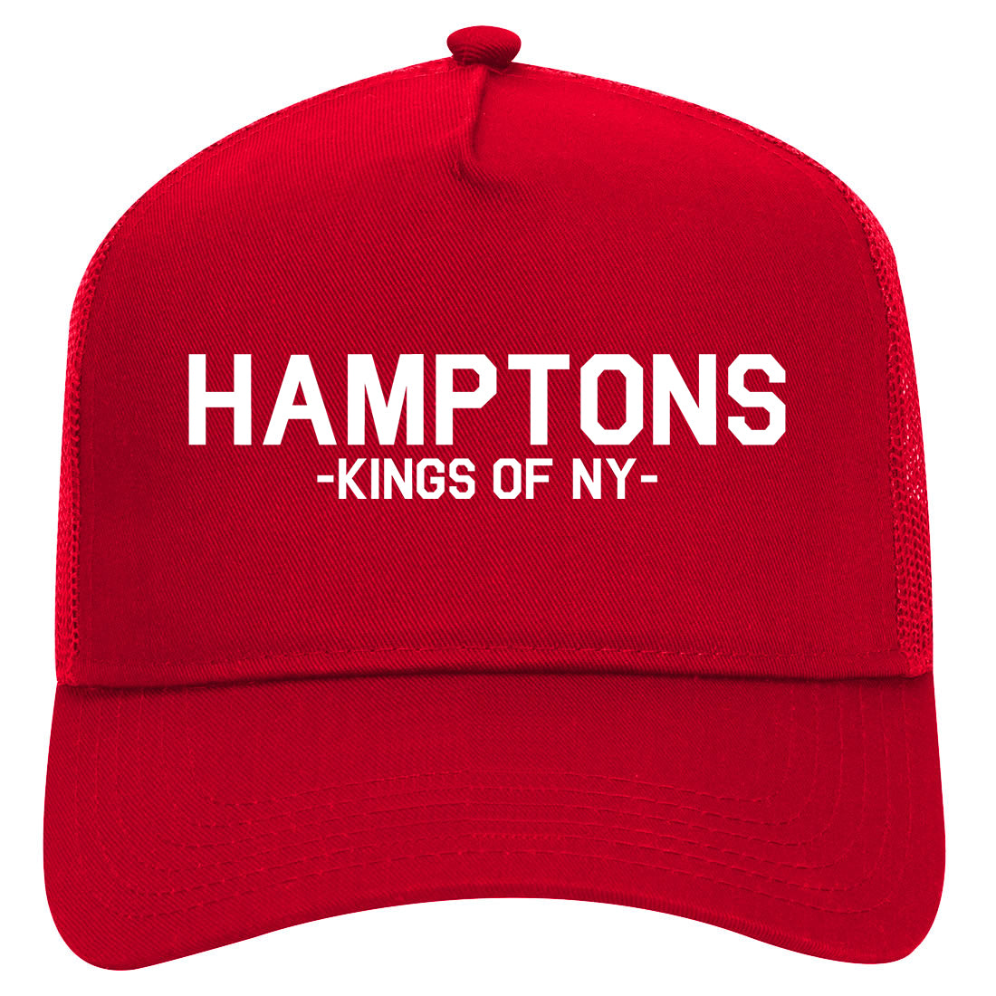 Hamptons New York Mens Mesh Trucker Hat Red