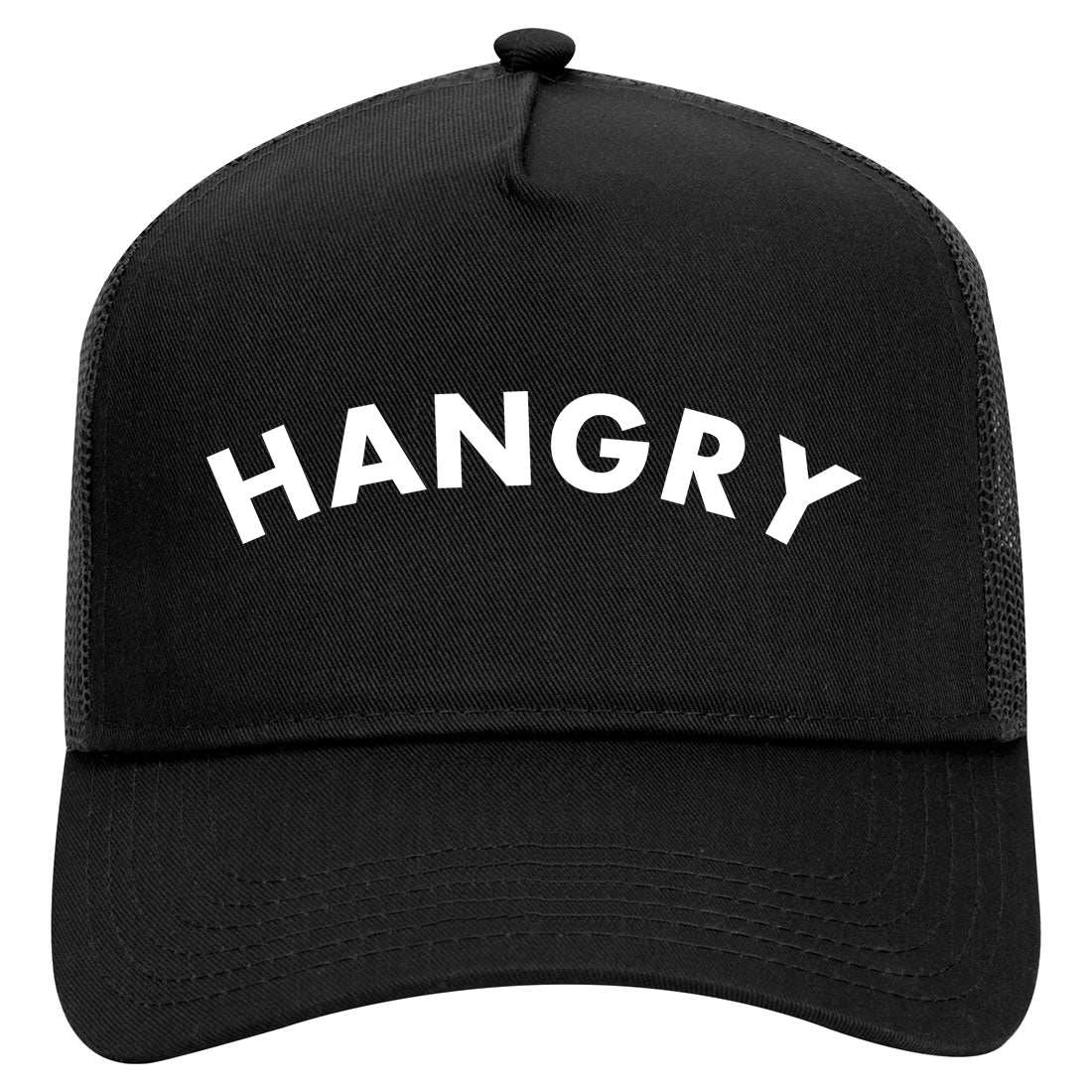 Hangry Hungry And Angry Funny Mens Mesh Trucker Hat Black