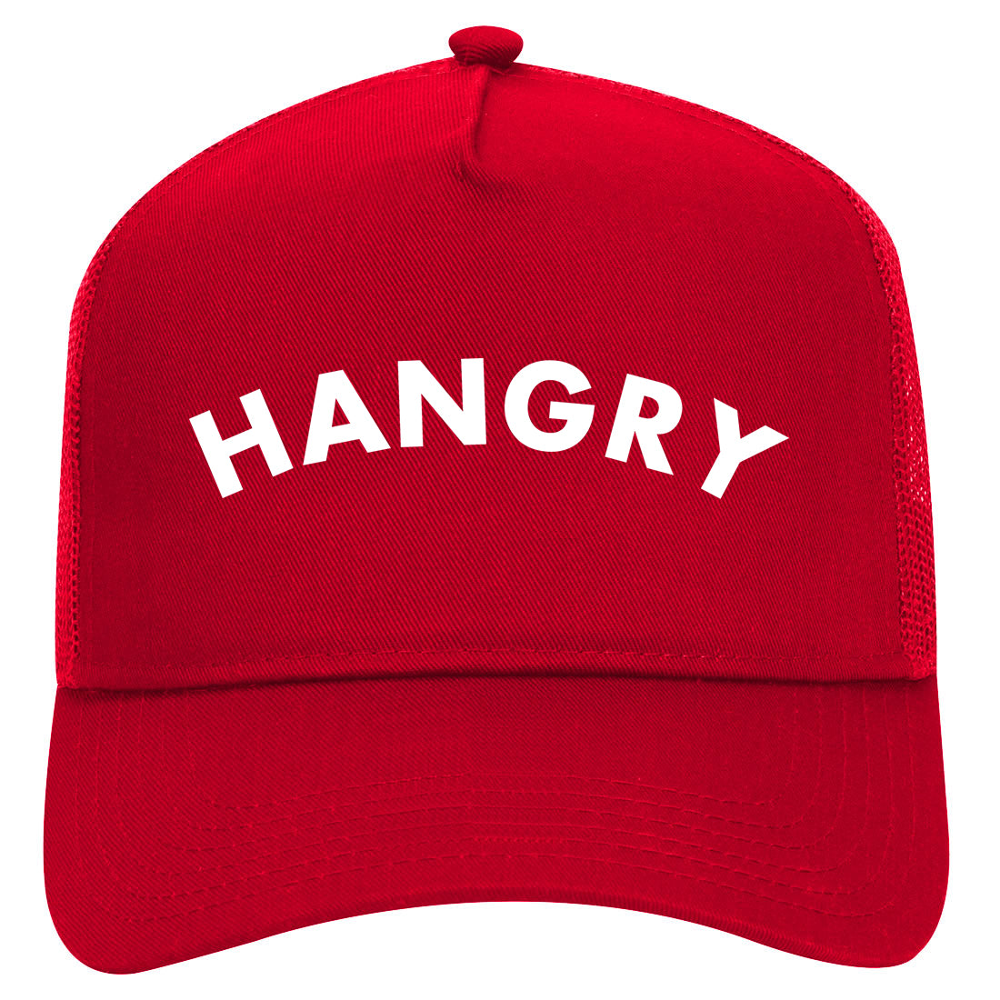 Hangry Hungry And Angry Funny Mens Mesh Trucker Hat Red