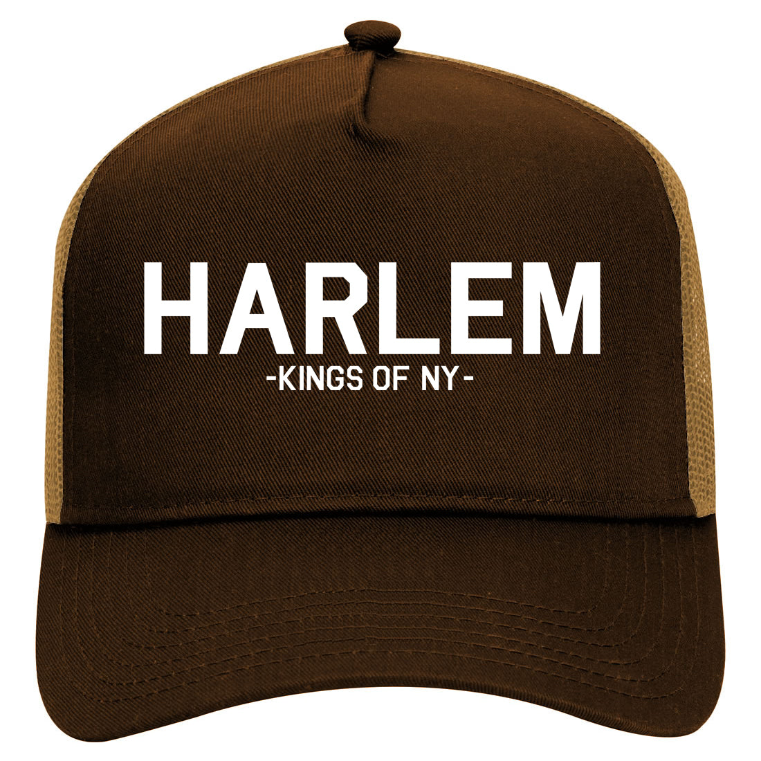 Harlem New York Mens Mesh Trucker Hat Brown