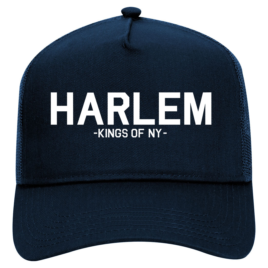 Harlem New York Mens Mesh Trucker Hat Navy Blue