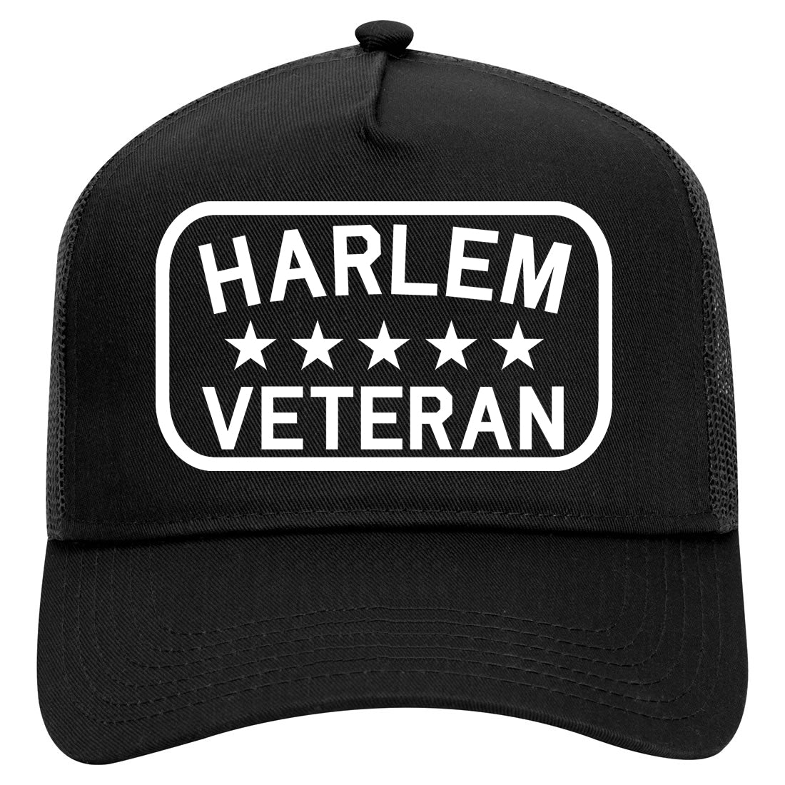 Harlem Veteran Mens Mesh Trucker Hat Black