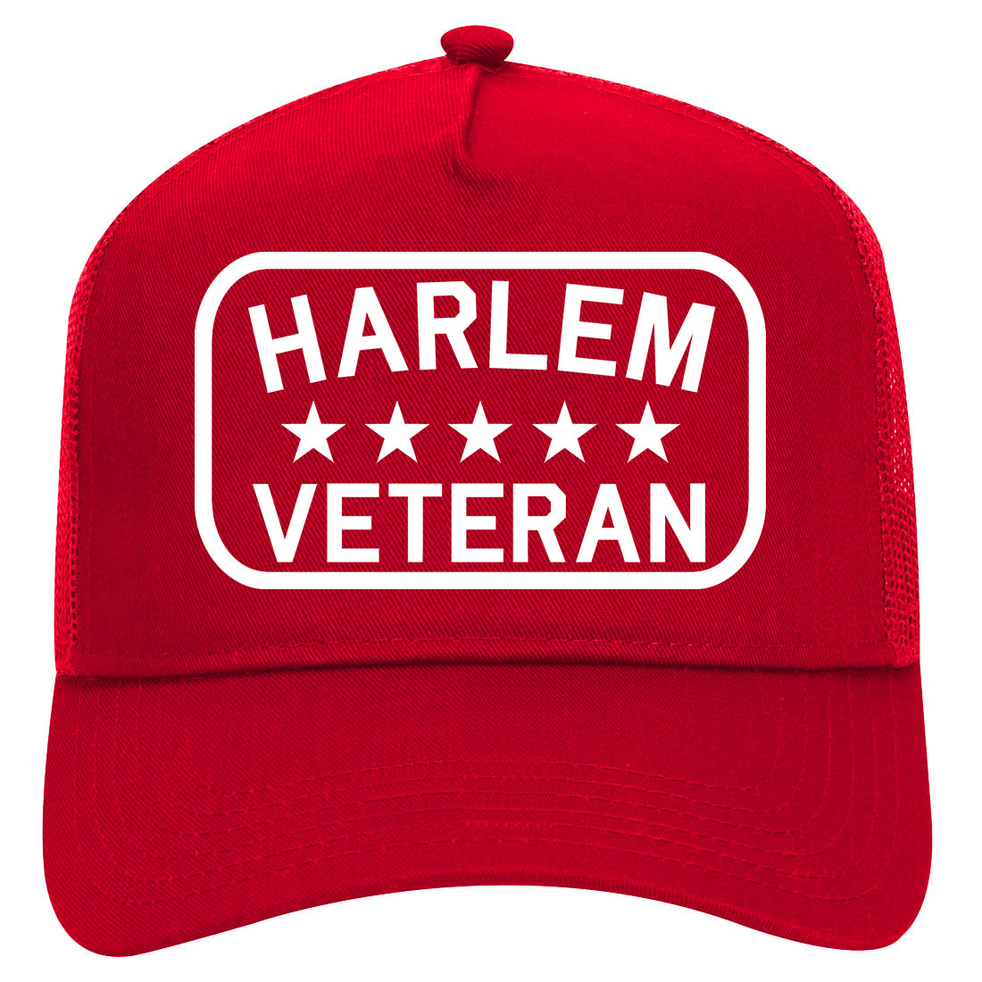 Harlem Veteran Mens Mesh Trucker Hat Red