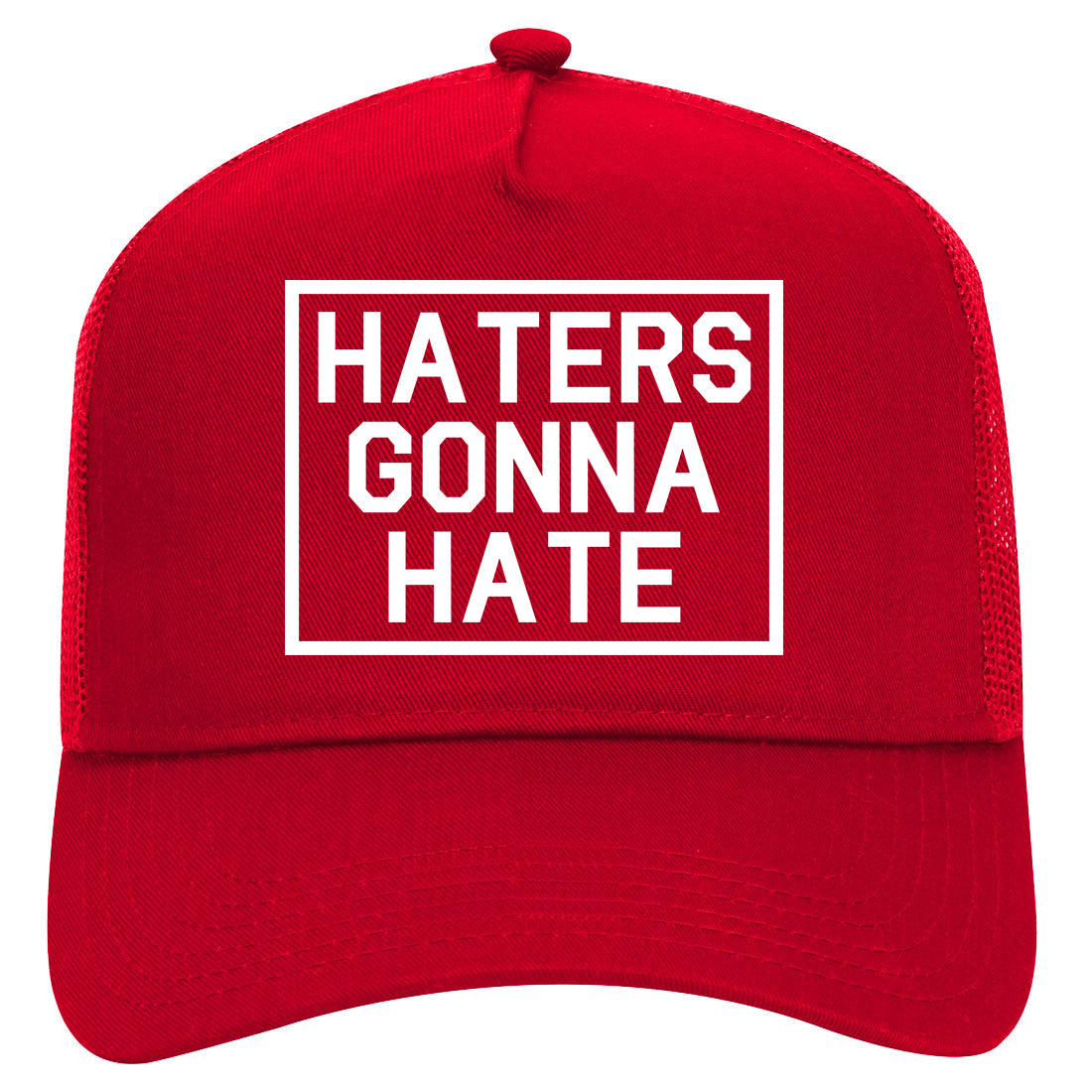 Haters Gonna Hate Mens Mesh Trucker Hat Red