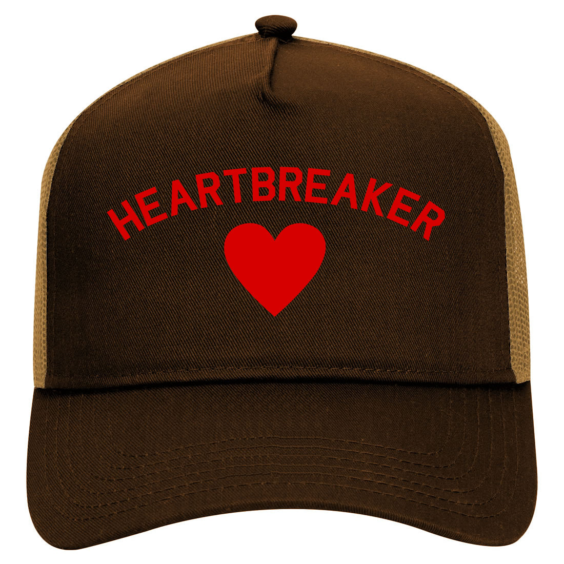 Heartbreaker Valentines Day Mens Mesh Trucker Hat Brown