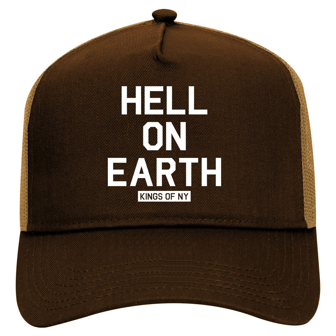 Hell On Earth Mobb Mens Mesh Trucker Hat Brown