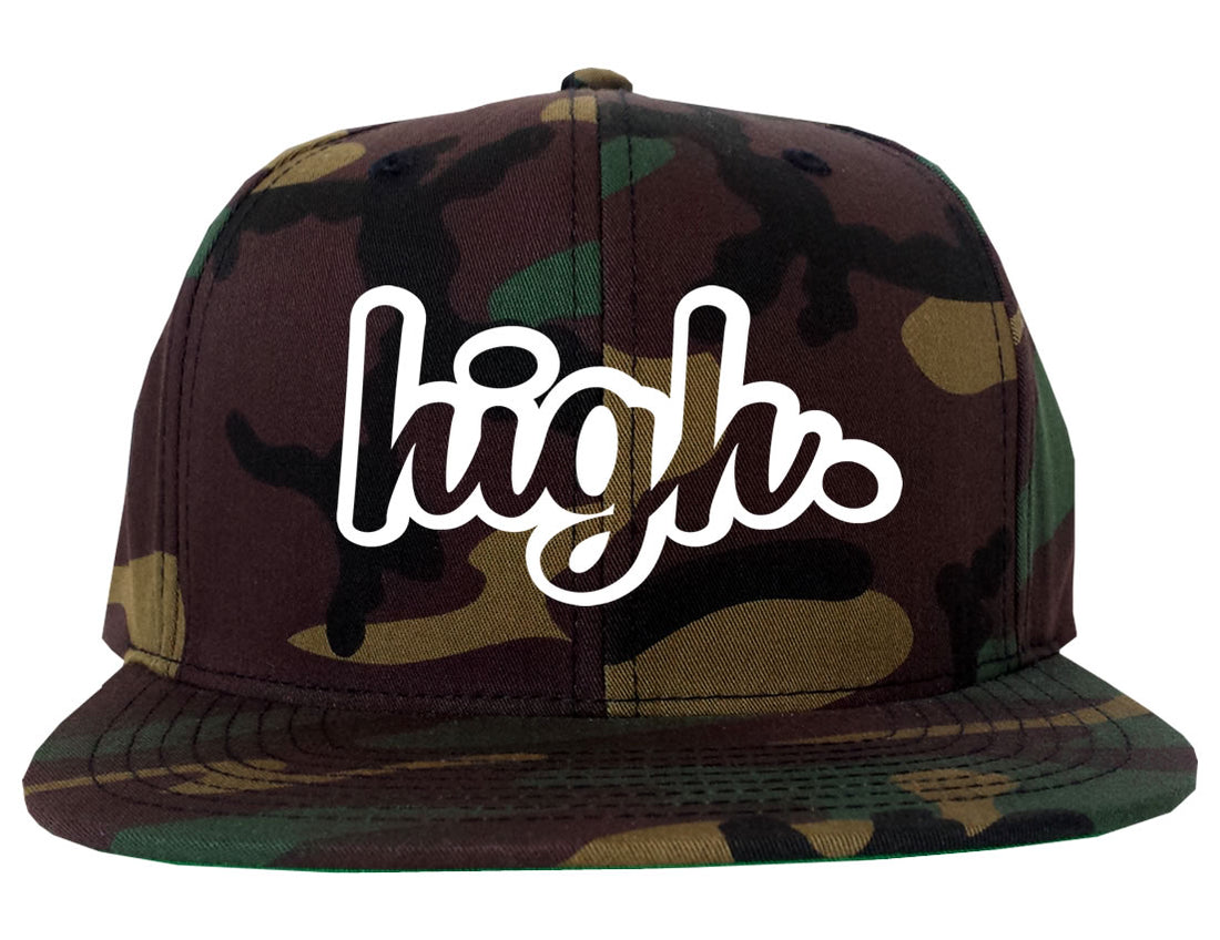 High Weed Snapback Hat Camo