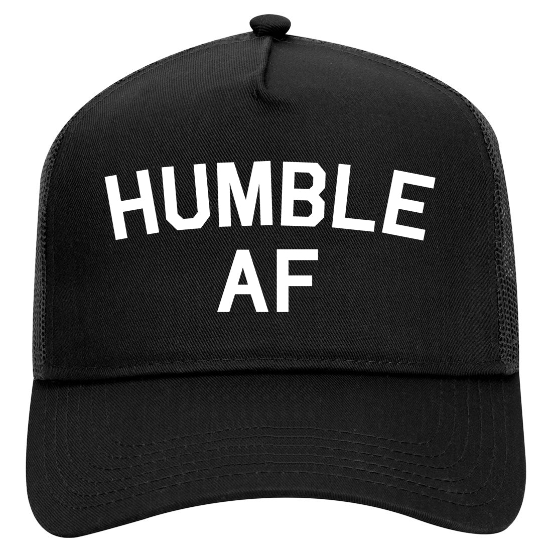 Humble AF Funny Mens Mesh Trucker Hat Black