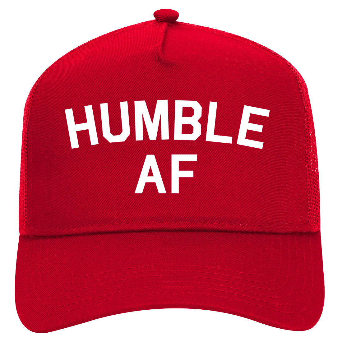 Humble AF Funny Mens Mesh Trucker Hat Red