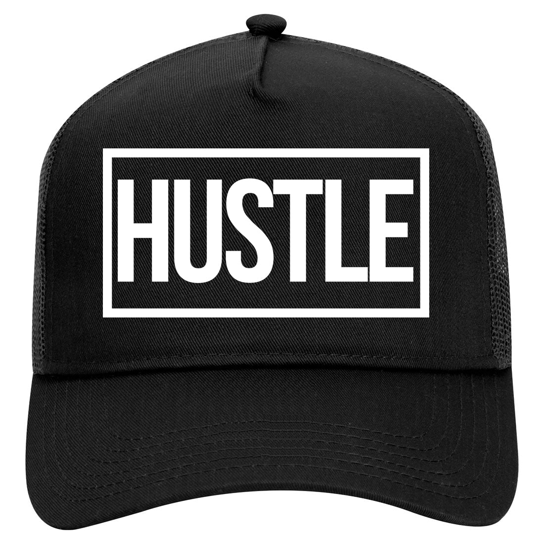 Hustle Mens Mesh Trucker Hat Black