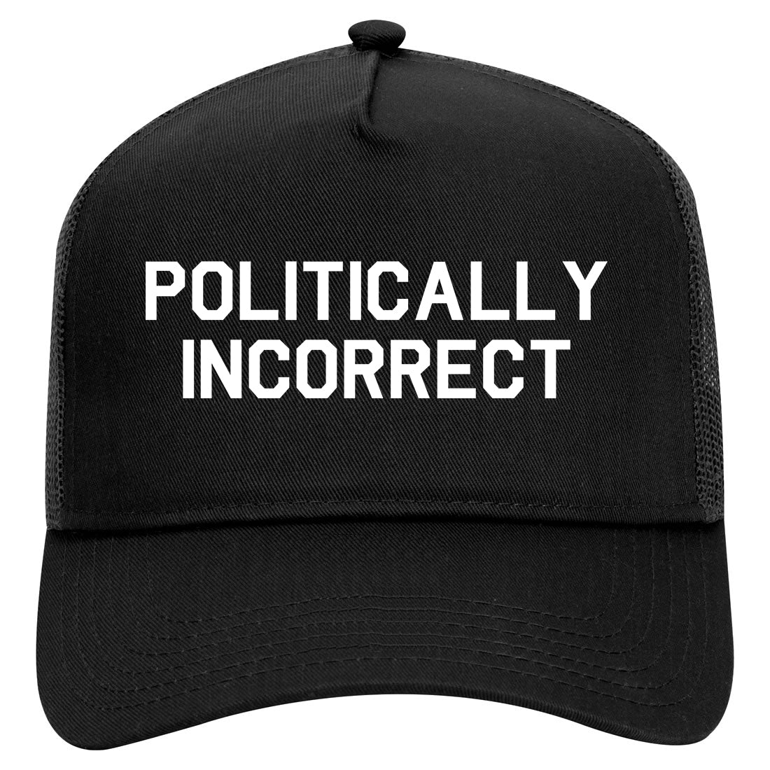 I Am Politically Incorrect American Mens Mesh Trucker Hat Black