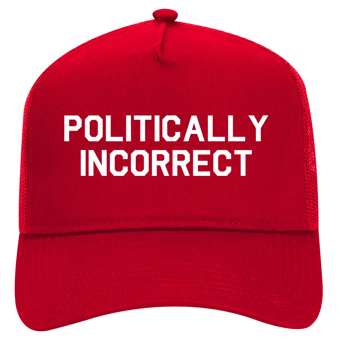 I Am Politically Incorrect American Mens Mesh Trucker Hat Red