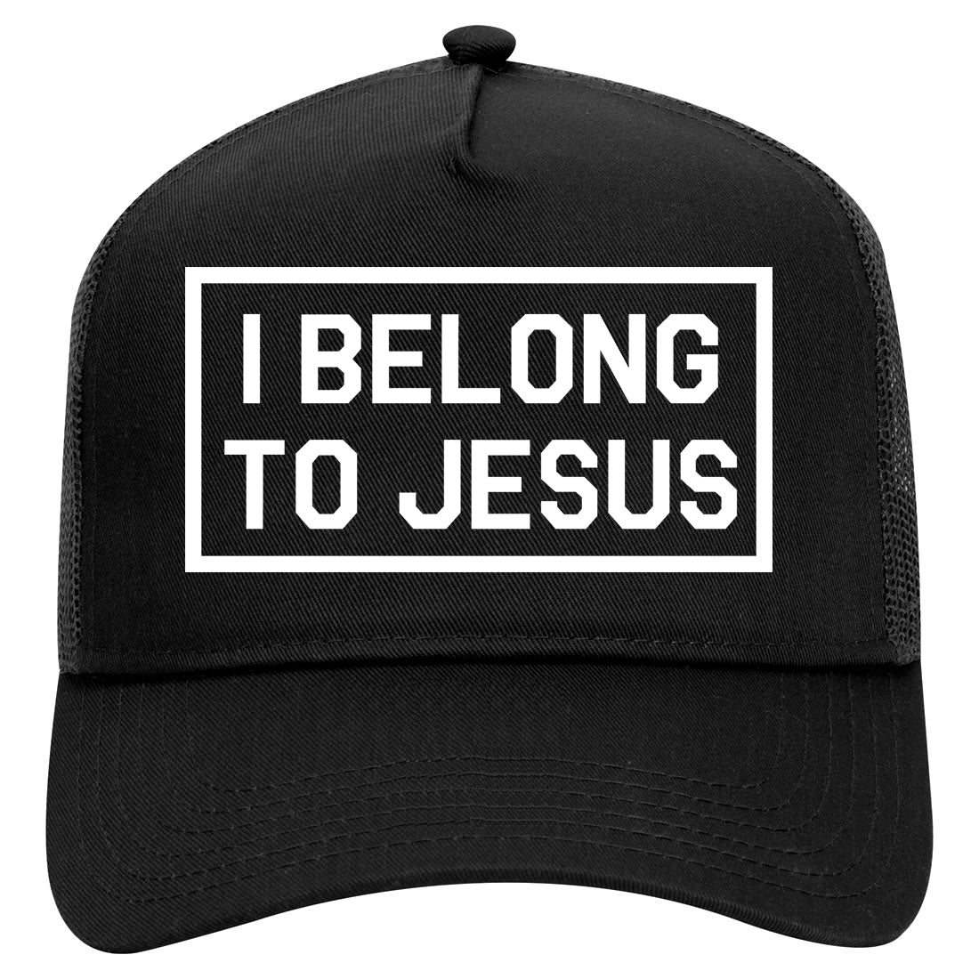 I Belong To Jesus Mens Mesh Trucker Hat Black