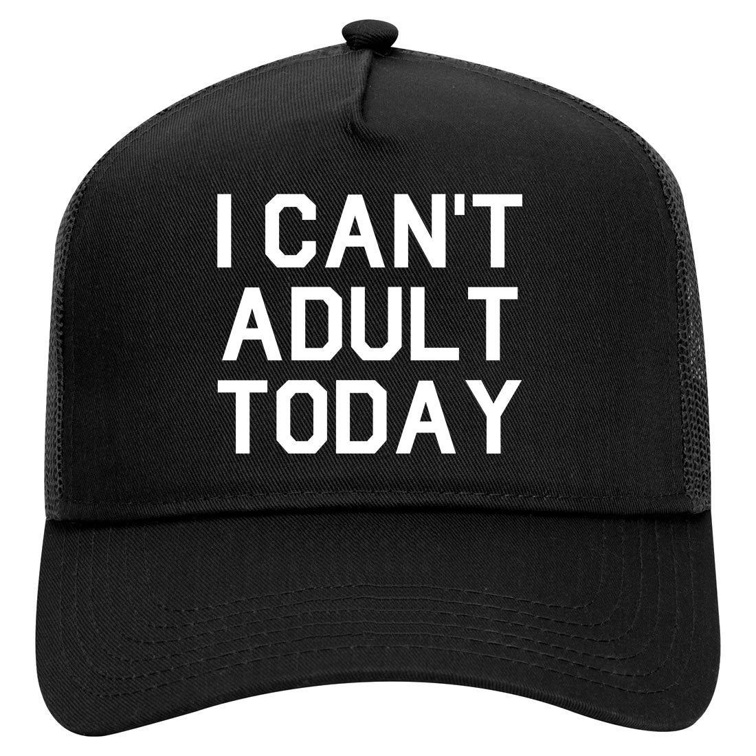I Cant Adult Today Mens Mesh Trucker Hat Black