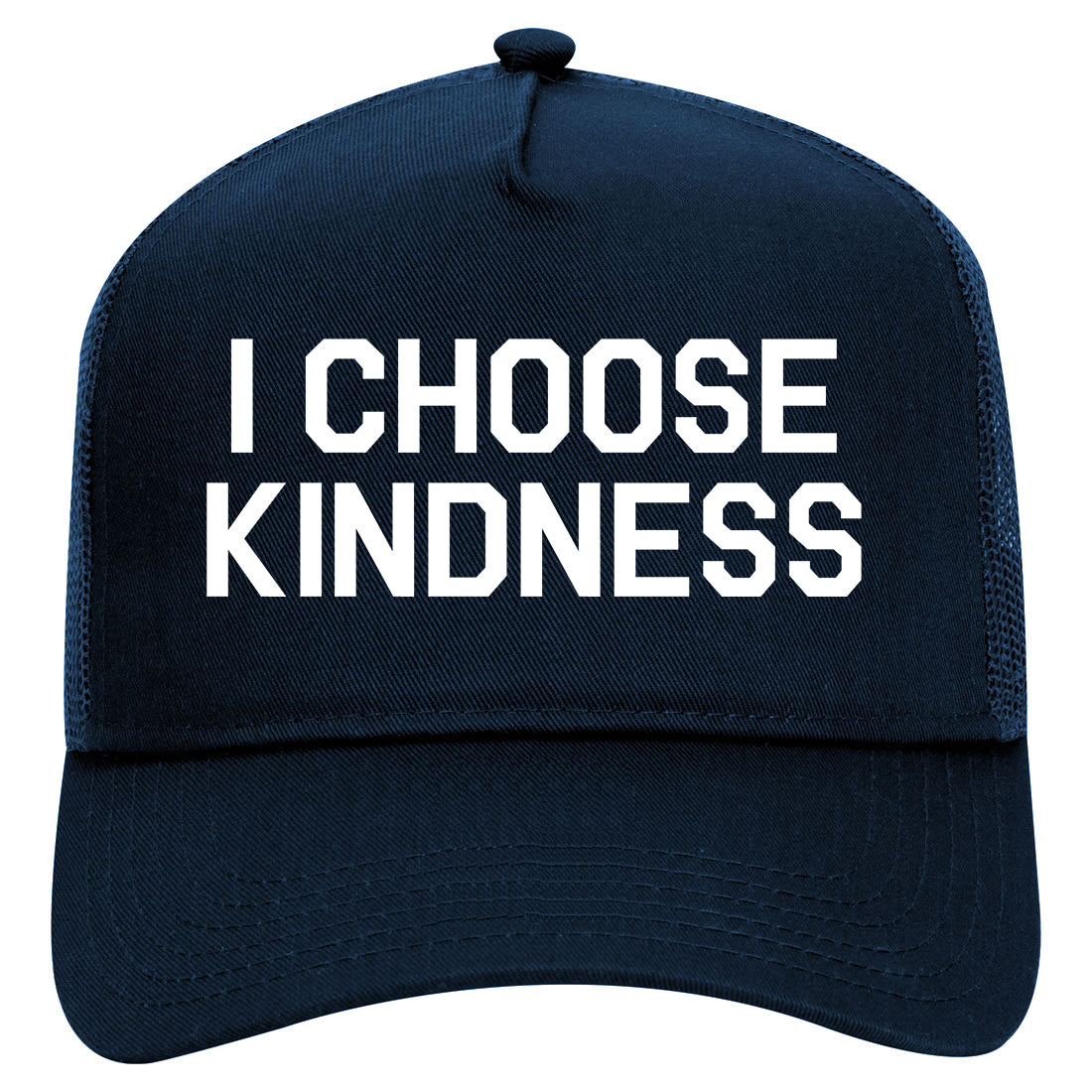 I Choose Kindness Anti Bullying Mens Mesh Trucker Hat Navy Blue