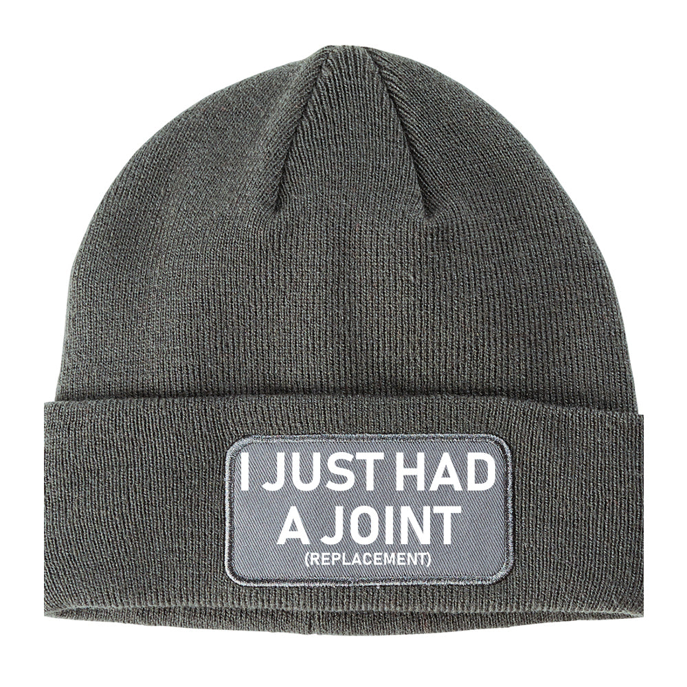 I Just Had A Joint Funny Hip Shoulder Knee Surgery Winter Knit Adult Beanie Hat Grey
