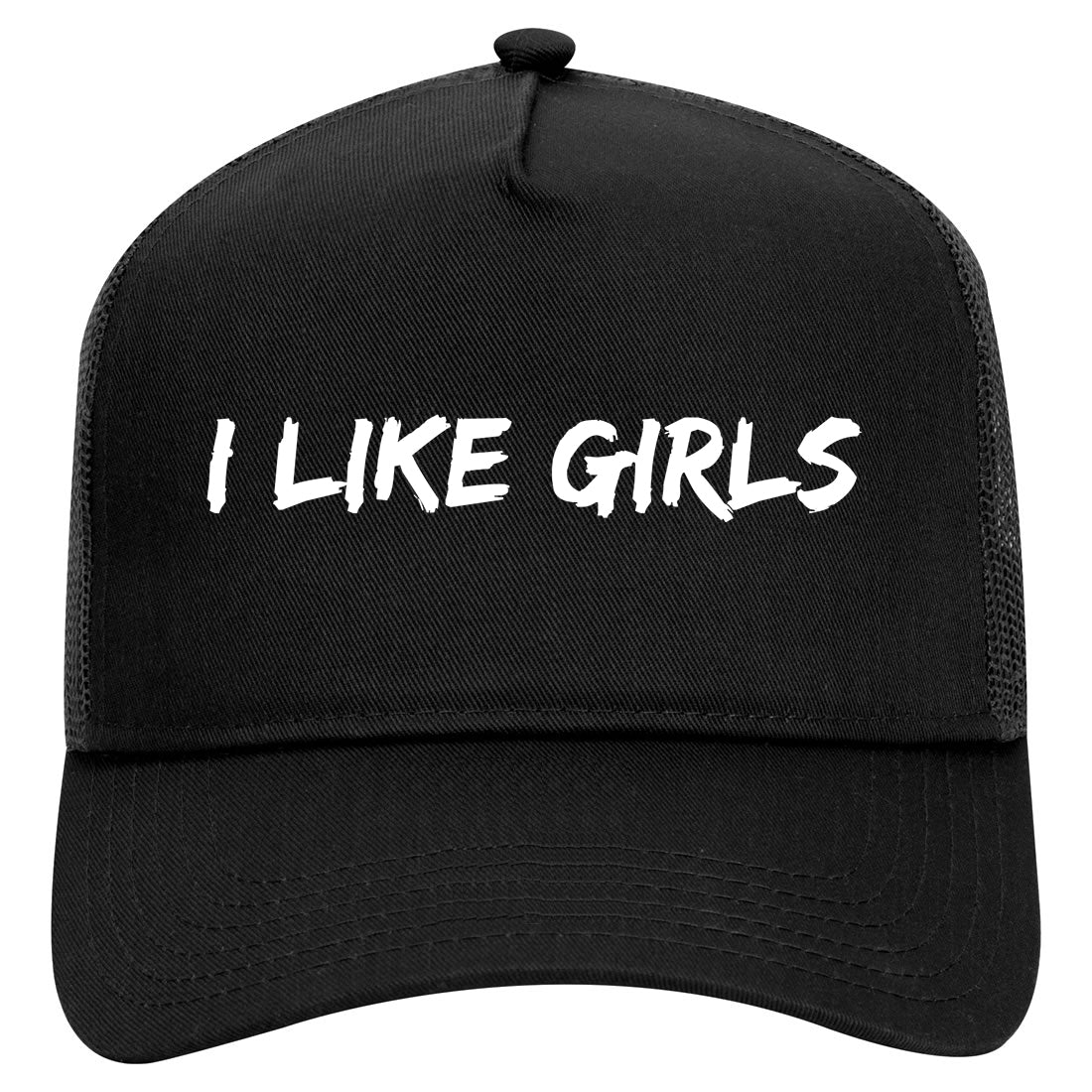 I Like Girls Mens Mesh Trucker Hat Black