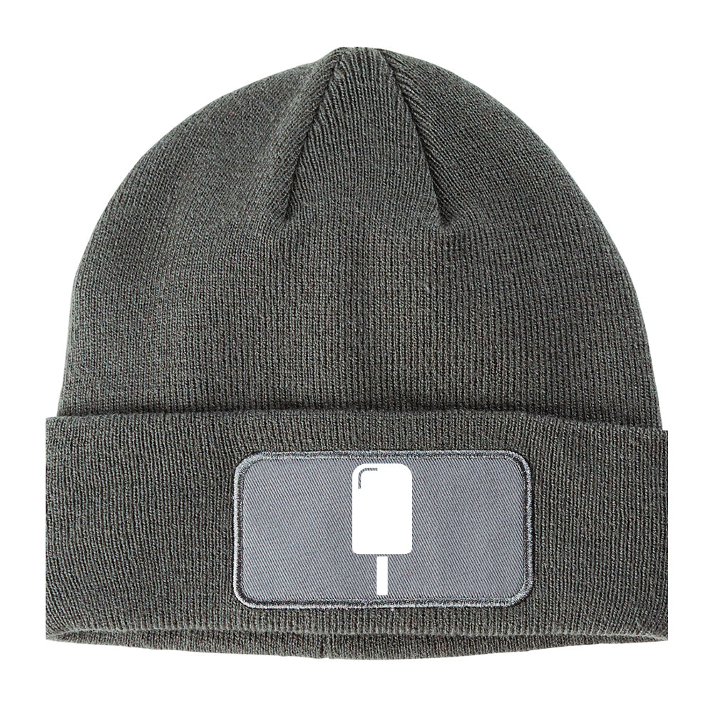 Ice Cream Bar Winter Knit Adult Beanie Hat Grey